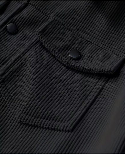 Corduroy jacket with two chest pockets and classic collar