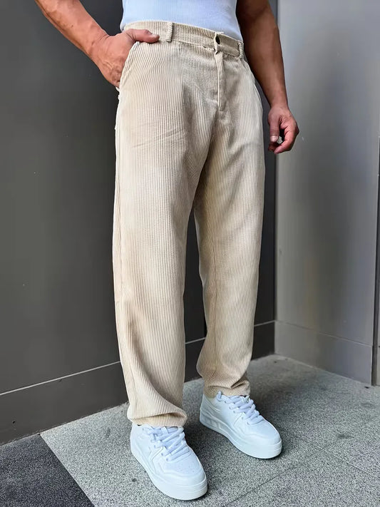 Corduroy trousers with straight legs
