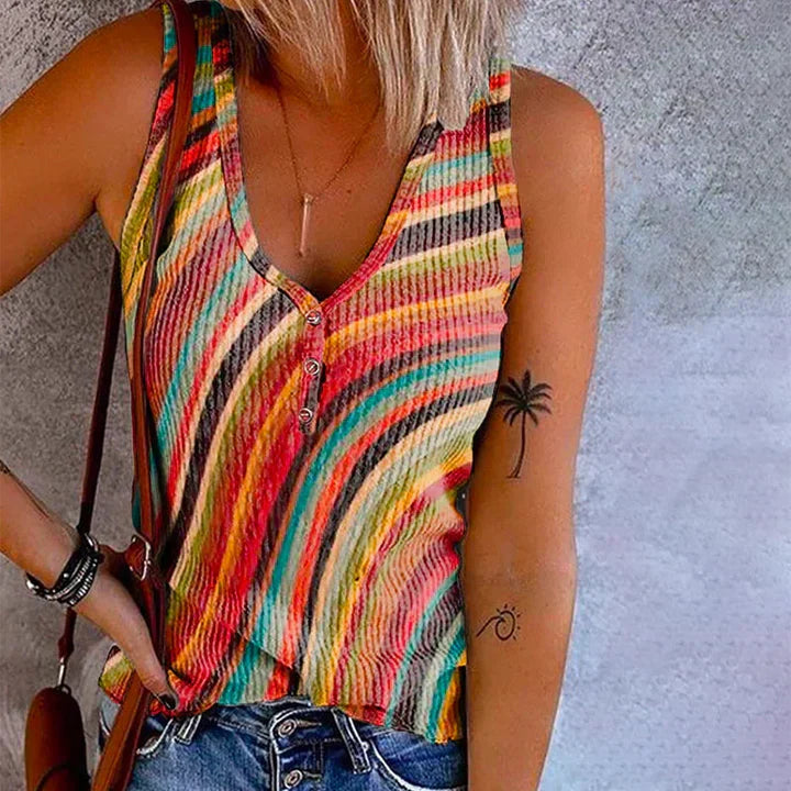 Corinne | Striped Knitted Tank Top