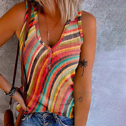 Corinne | Striped Knitted Tank Top
