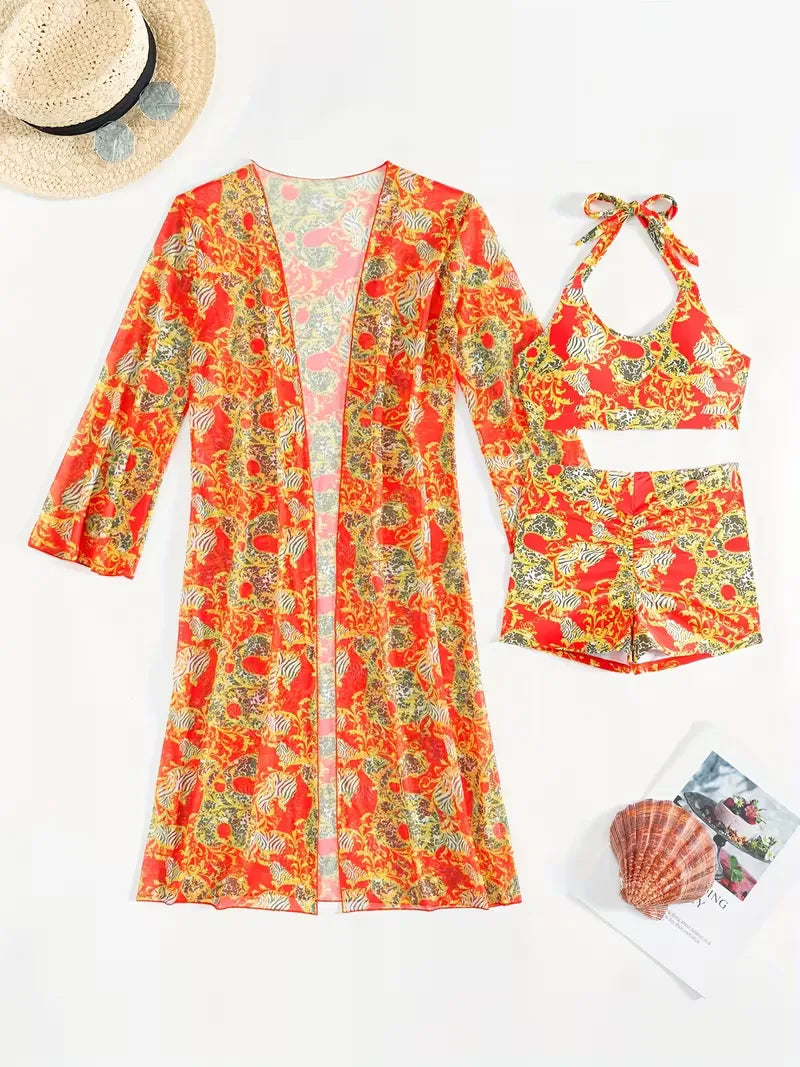 Cover-up with Halter Neck and Shorts