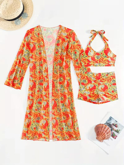 Cover-up with Halter Neck and Shorts