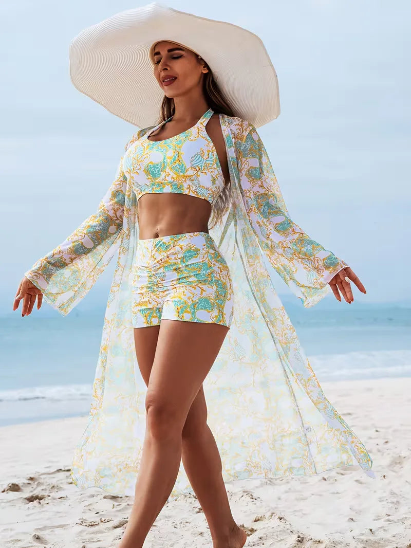 Cover-up with Halter Neck and Shorts