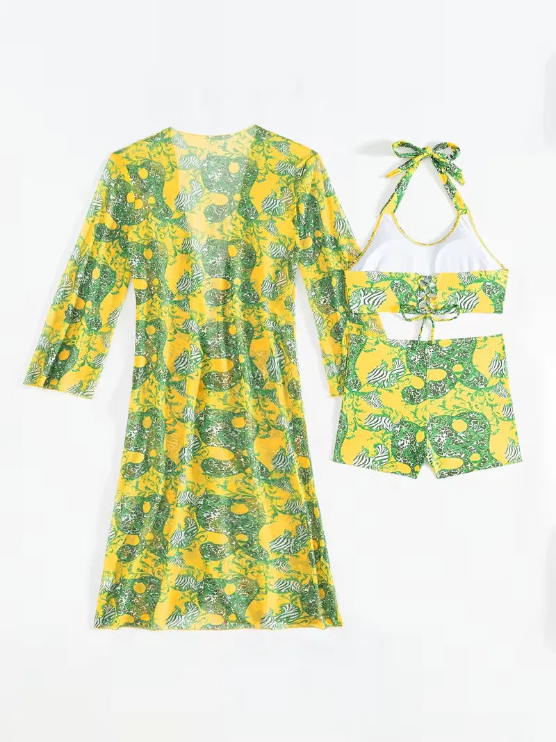 Cover-up with Halter Neck and Shorts