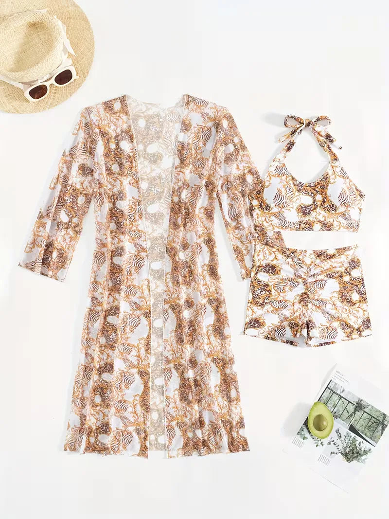 Cover-up with Halter Neck and Shorts