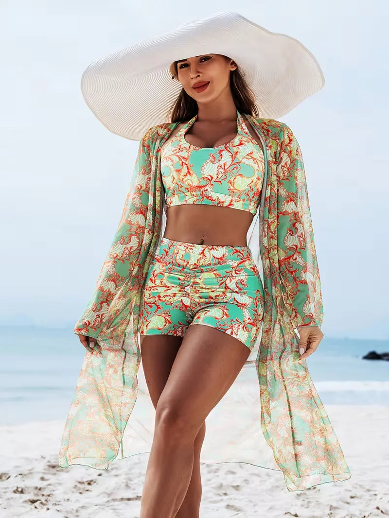 Cover-up with Halter Neck and Shorts