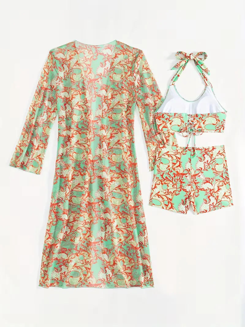 Cover-up with Halter Neck and Shorts