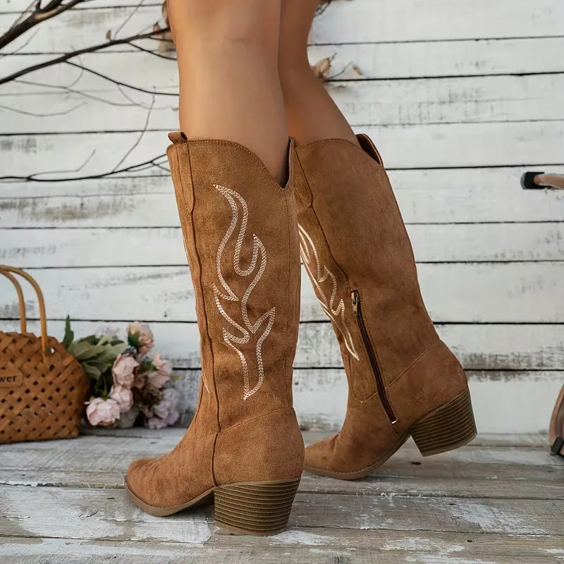 Cowboy Boots with Embroidered Pattern