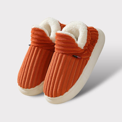 Winter Comfortable Slippers with Ribbed Texture for Women