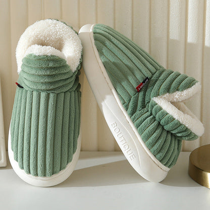 Winter Comfortable Slippers with Ribbed Texture for Women