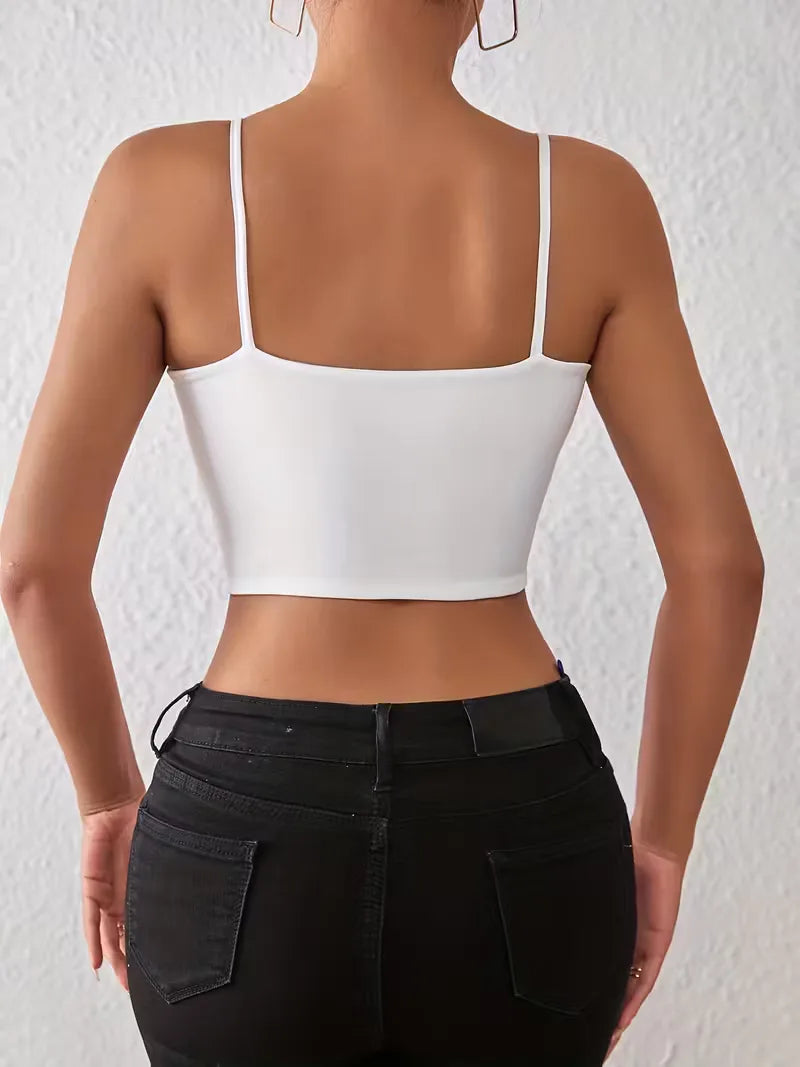Crop top with spaghetti straps
