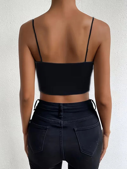 Crop top with spaghetti straps