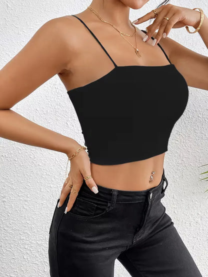 Crop top with spaghetti straps
