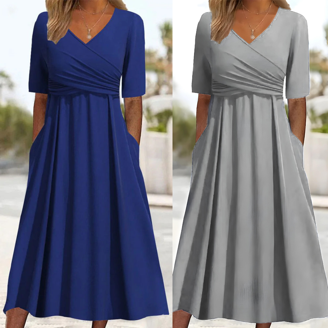 Crossed dress with short sleeves - Pien