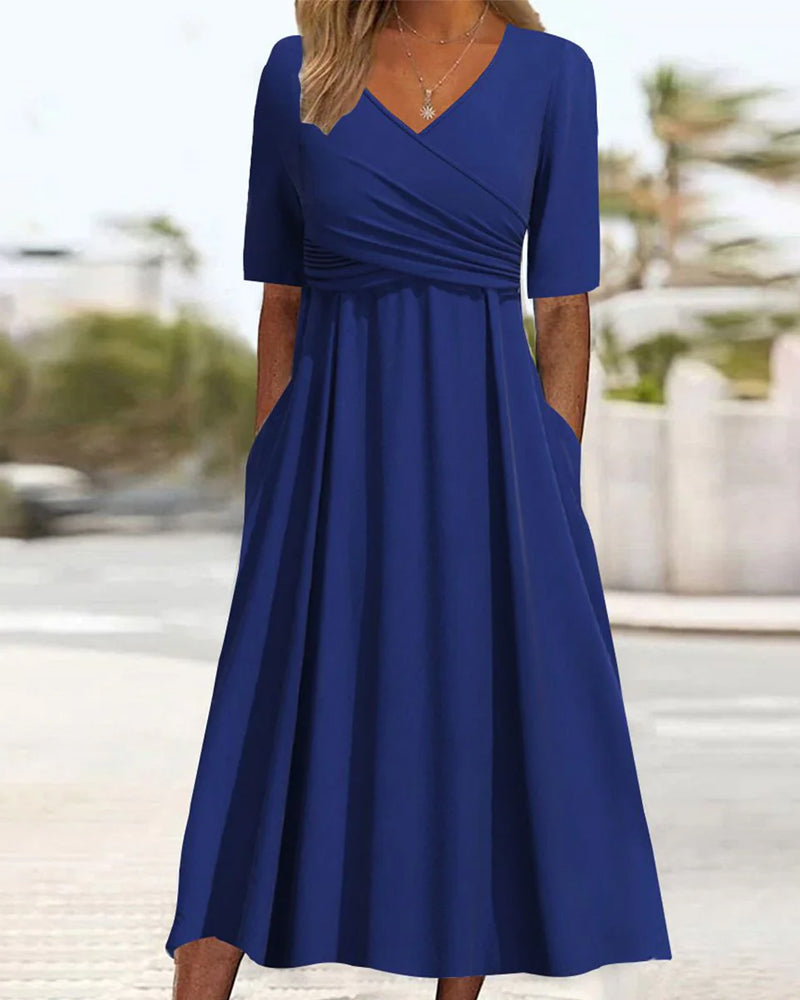 Crossed dress with short sleeves - Pien