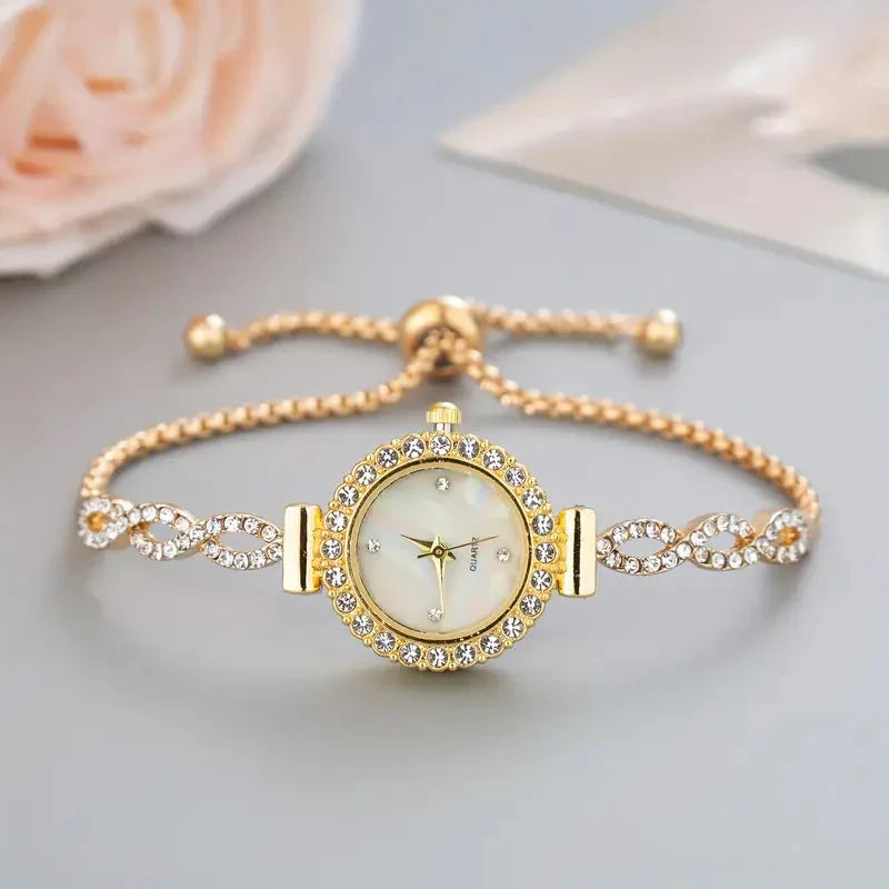 Orologio da donna con bracciale elegante - Dettagli in cristallo e lusso intramontabile