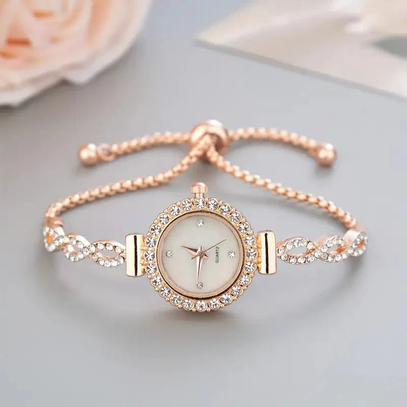 Orologio da donna con bracciale elegante - Dettagli in cristallo e lusso intramontabile