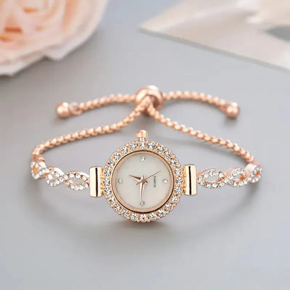 Orologio da donna con bracciale elegante - Dettagli in cristallo e lusso intramontabile