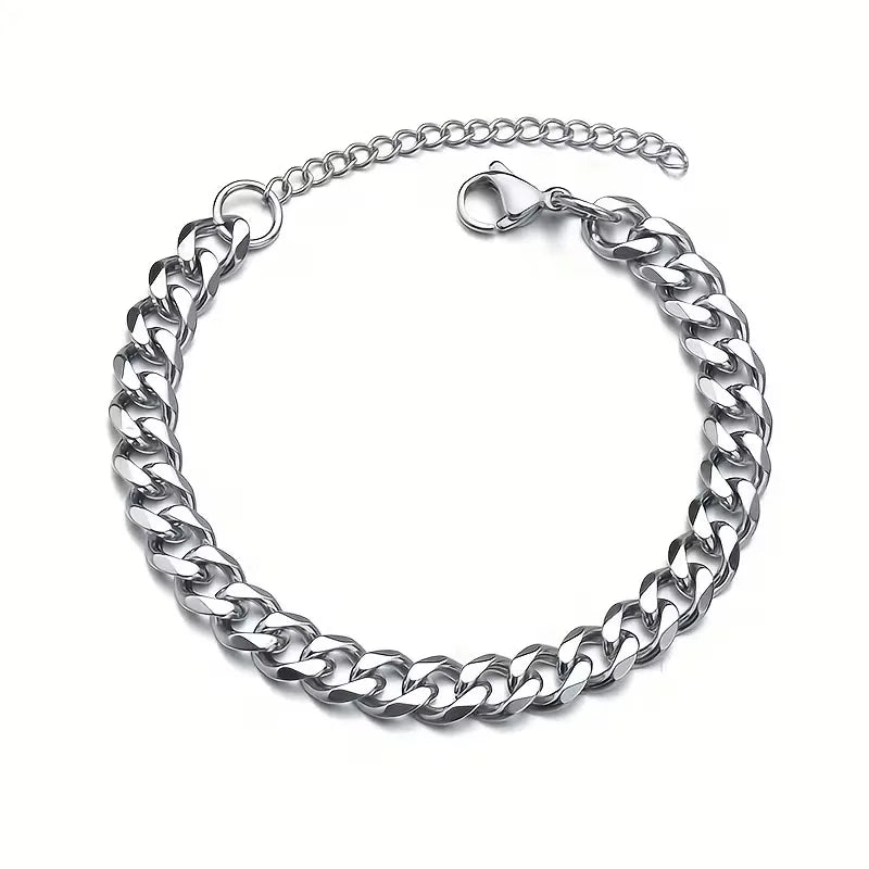 Cuban link bracelet with lobster clasp