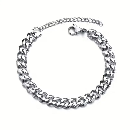 Cuban link bracelet with lobster clasp