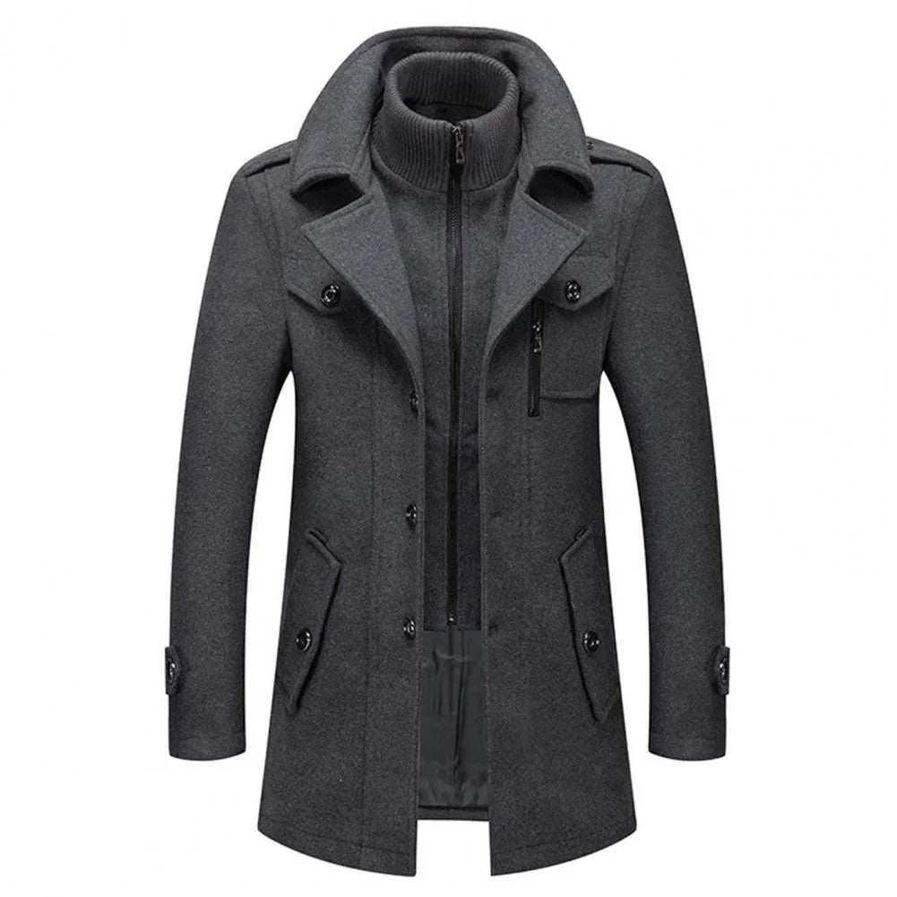 Cappotto invernale da uomo a due pezzi con fodera interna rimovibile