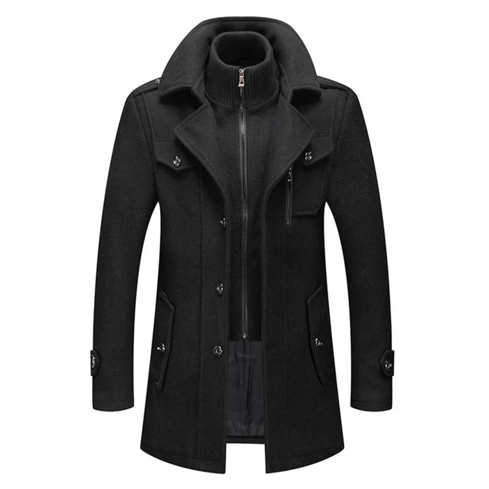 Cappotto invernale da uomo a due pezzi con fodera interna rimovibile
