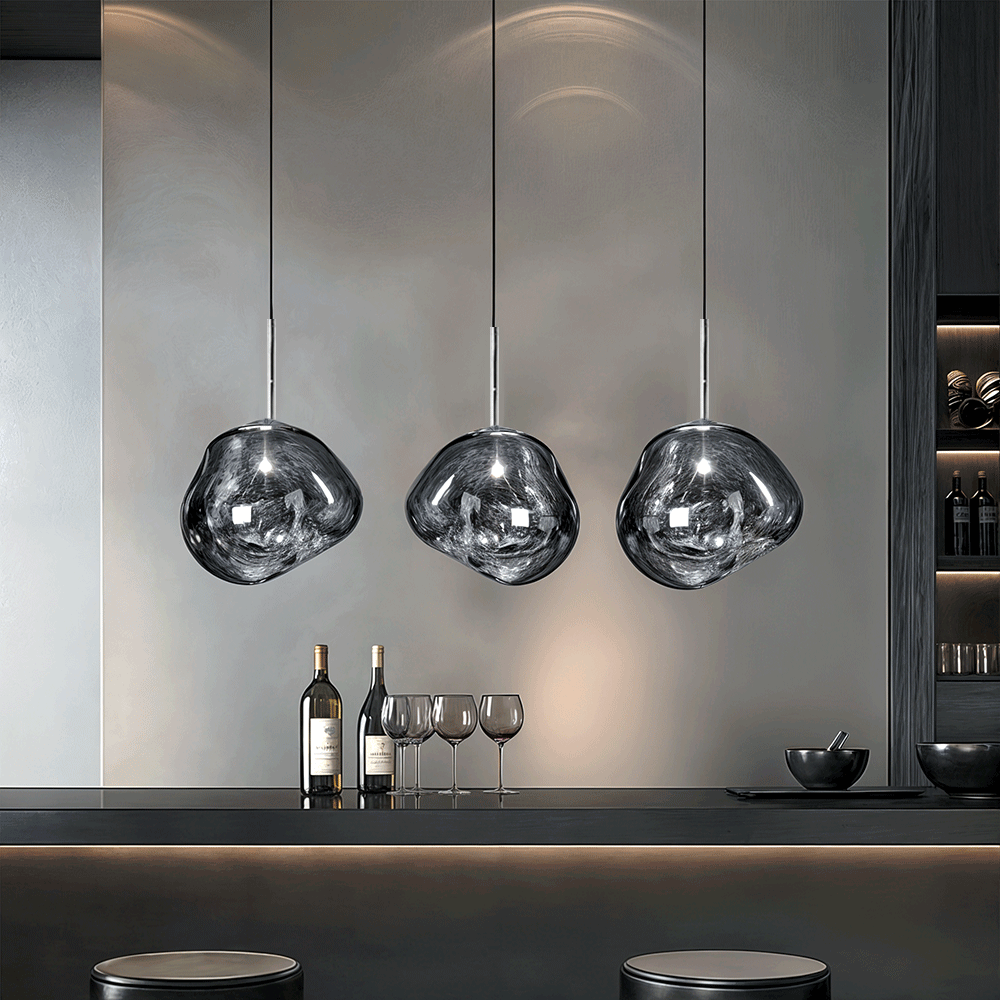 Elegante lampada a sospensione Luna in resina - design moderno