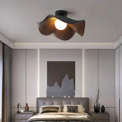 Scandinavian Wooden Lotus Pendant Light