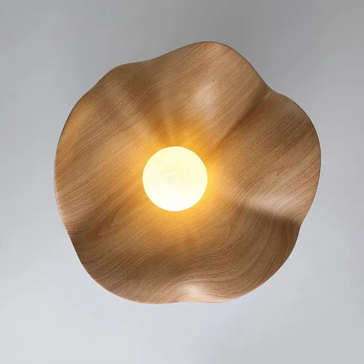 Scandinavian Wooden Lotus Pendant Light