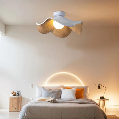 Scandinavian Wooden Lotus Pendant Light