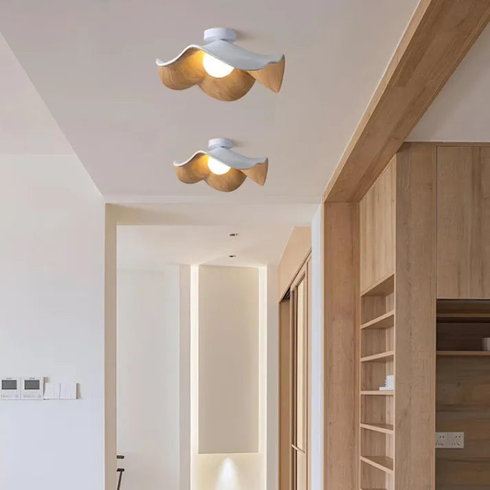 Scandinavian Wooden Lotus Pendant Light