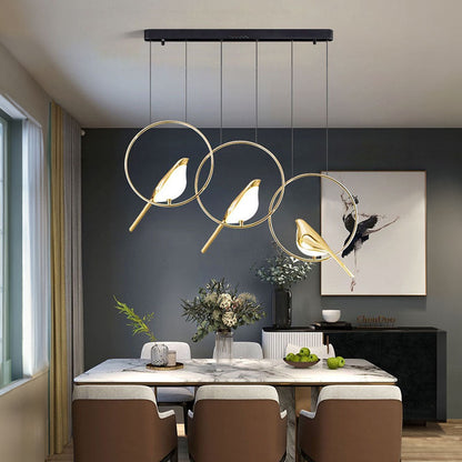 Lámpara colgante SkyLight con anillos de pájaros – Diseño único y alegre