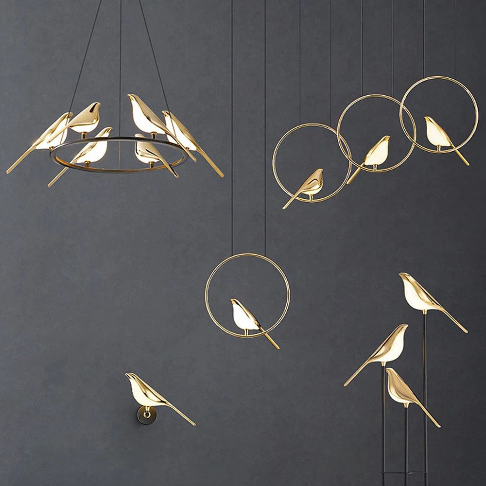Lámpara colgante SkyLight con anillos de pájaros – Diseño único y alegre