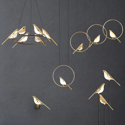 Lámpara colgante SkyLight con anillos de pájaros – Diseño único y alegre