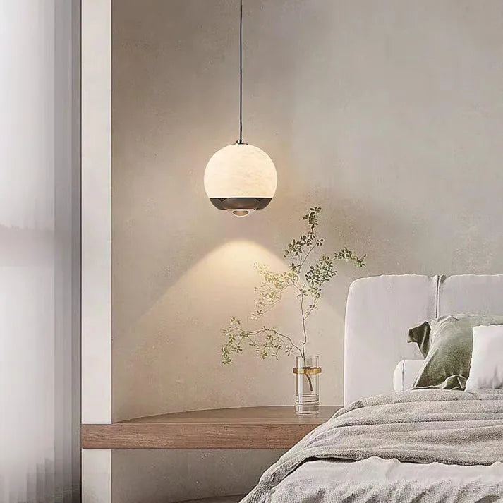 Luxe marmeren hanglamp met albast