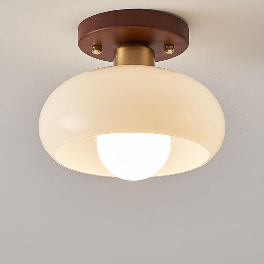 Retro White Ceiling Lamp Compact and Stylish