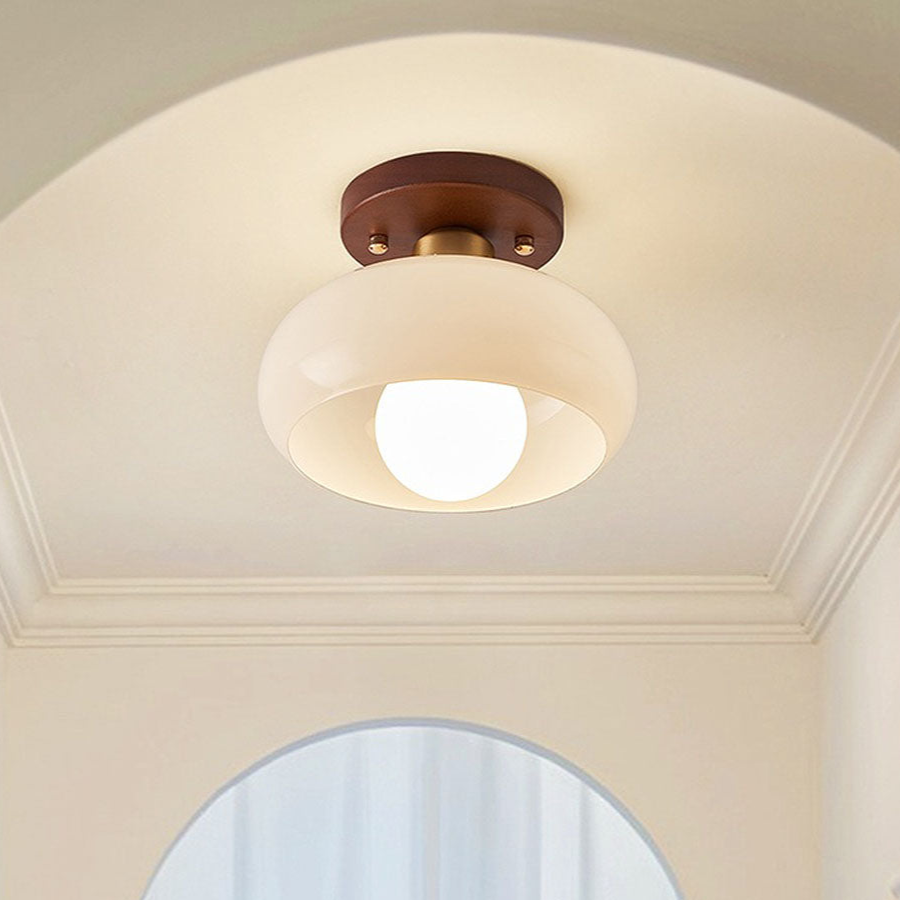 Retro White Ceiling Lamp Compact and Stylish