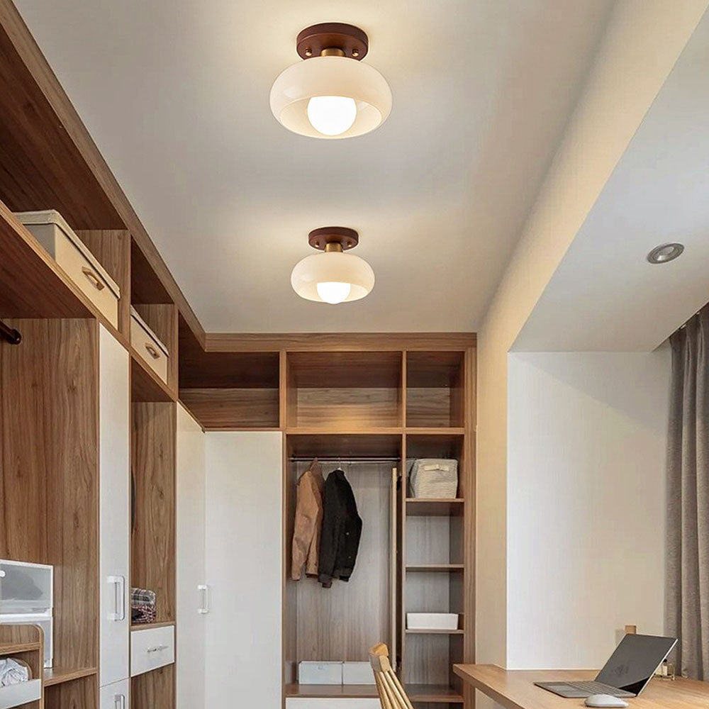 Retro White Ceiling Lamp Compact and Stylish
