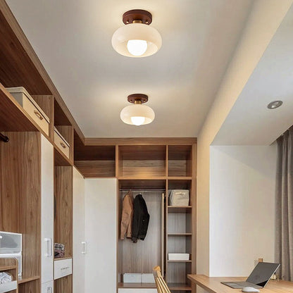 Retro White Ceiling Lamp Compact and Stylish