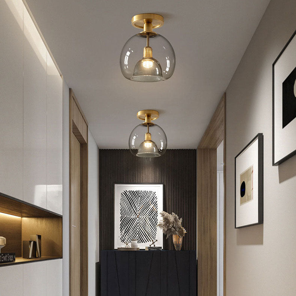 Stylish Ceiling Light in Grey Glass