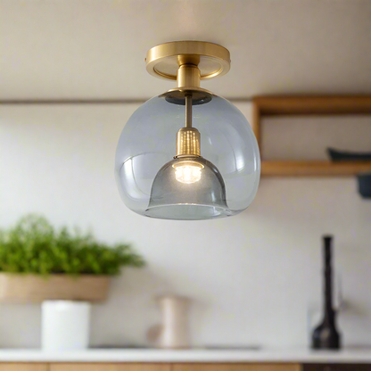 Stylish Ceiling Light in Grey Glass