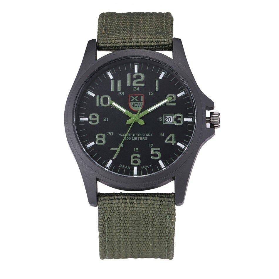 Robust Military Style Watch with Illuminated Dial