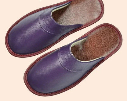 Daan | Black Leather Men's Slippers