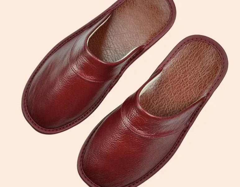 Daan | Black Leather Men's Slippers