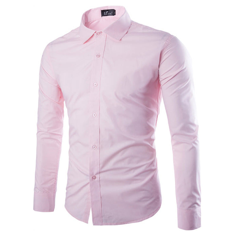 Daan | Plain Black Slim Fit Men's Shirt