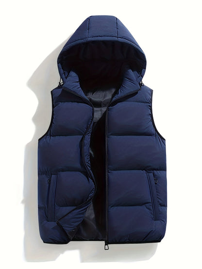 Daan | Warm padded men's gilet with a high collar and hood