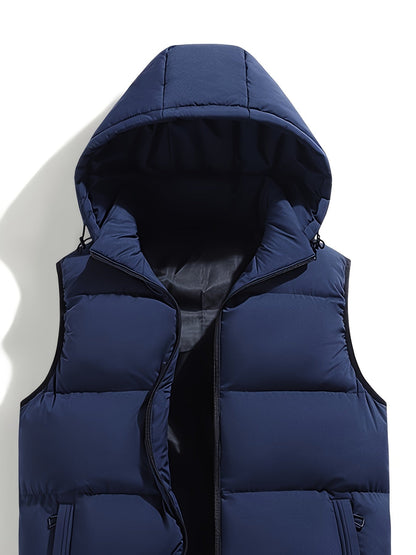 Daan | Warm padded men's gilet with a high collar and hood