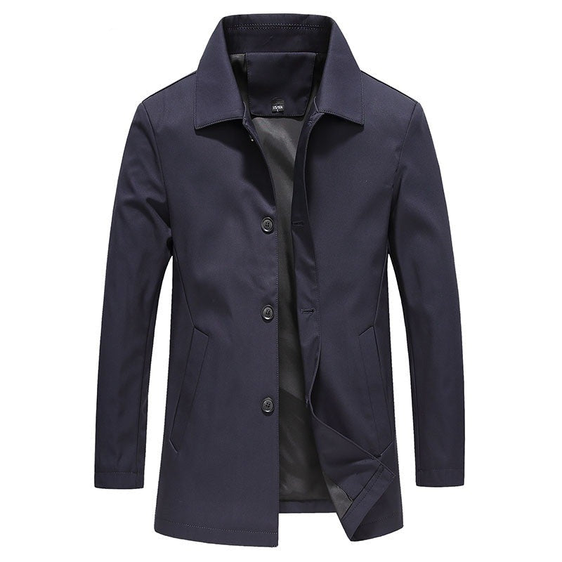 Daan | Windproof fleece long coat in solid colour