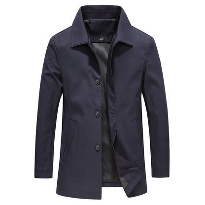 Daan | Windproof fleece long coat in solid colour