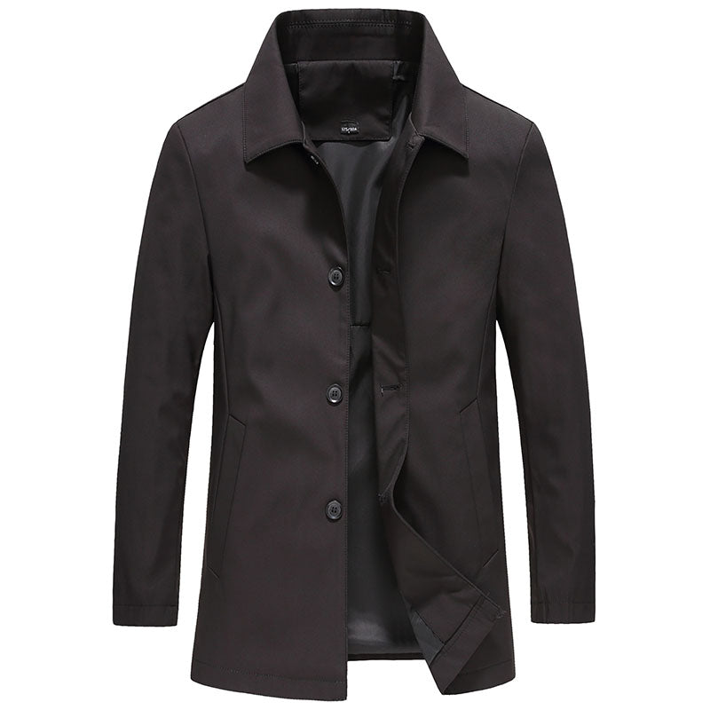 Daan | Windproof fleece long coat in solid colour